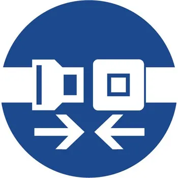 Značka Použij bezpečnostní pás!, samolepicí fólie, Ø 200 mm