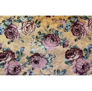Potahová gobelínová látka hořčicová/růže 1,4/1 m Potahová gobelínová látka hořčicová/růže 1,4/1 m