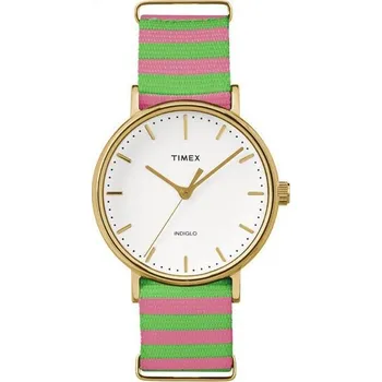 Hodinky Timex Weekender Fairfield, zlaté s textilním řemínkem