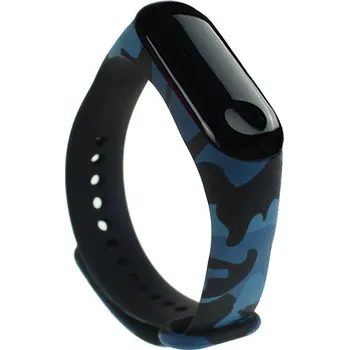 Příslušenství k fitness náramku Beweare Náhradní silikonový pásek pro Xiaomi Mi Band 4 / Mi Band 3 - army modrý