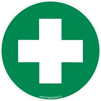 Lékárnička Značka Místo první pomoci, samolepicí fólie, Ø 100 mm