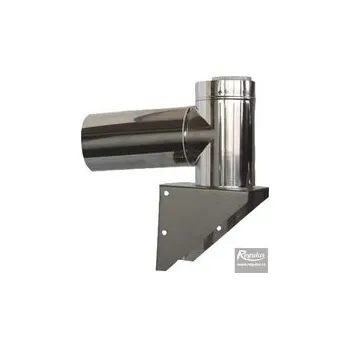Kouřovod Regulus Patní koleno pr.80/125 PPH-A/Inox s přisáváním včetně držáku 8645