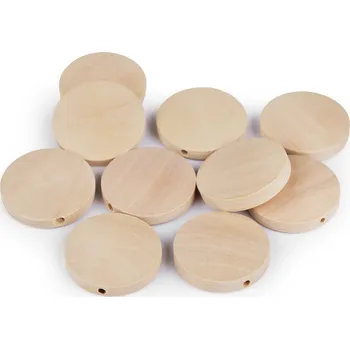 Korálek Dřevěný korálek plochý 25mm (Dřevěný korálek plochý 25mm)