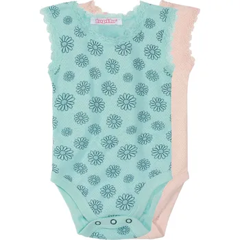 Kojenecký body lupilu® Dívčí body BIO, 2 kusy (50/56, růžová/mintová)