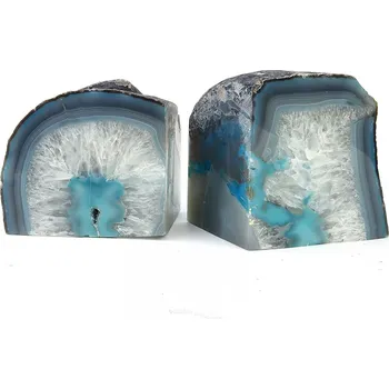 Přírodní kámen Achát dekorační bookendy 3389g