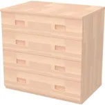 Domestav - DOMINO Skříň/komoda 4 zásuvková hloubka 456 buk cink, olejovaný