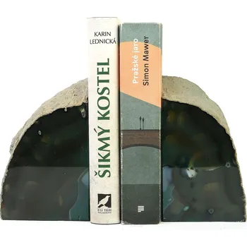 Přírodní kámen Achát dekorační bookendy 2295g