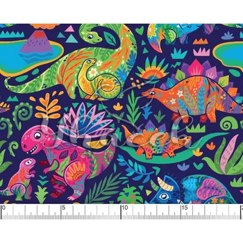 Zakázkový tisk, softshell, kočárkovina... Dinosauři a rostliny Látky k tisku: Kočárkovina