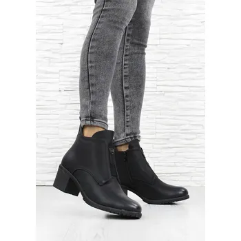 Dámská zimní obuv Camo Černé boty na podpatku 2639-1B Velikost: 39