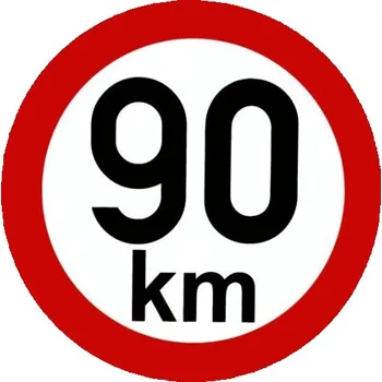 Samolepicí dekorace na vozidlo Samolepka rychlosti 90 km/h průměr 19 cm