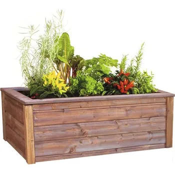 Vyvýšený záhon Vyvýšený záhon 100 x 64 x 36 cm dřevěný kaštan