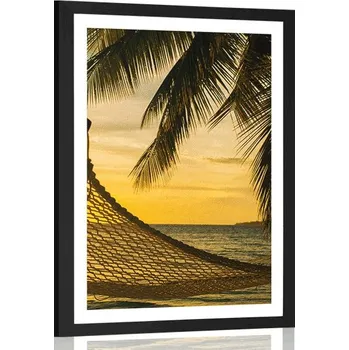 Plakát Dovido Plakát s paspartou houpací síť na pláži