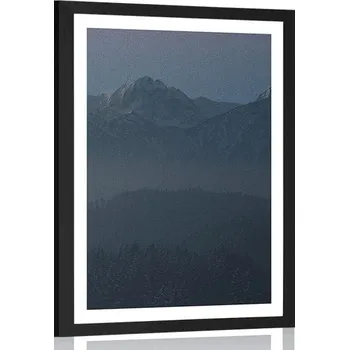 Plakát Dovido Plakát s paspartou úplněk měsíce nad horami