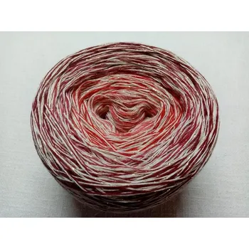 Příze Červenozlatý melír merino 3-nitka 1000m s lurexovou nitkou (Duhové klubko Červenozlatý melír merino)