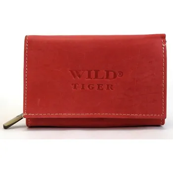 Kabelka Červená kožená peněženka Wild Tiger no. 68