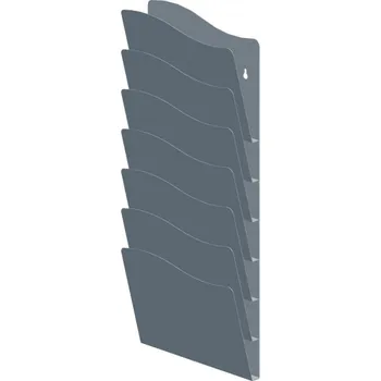 Nástěnný zásobník na prospekty 7 kapes stříbrný