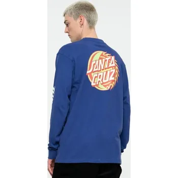 Pánská móda SANTA CRUZ triko - Eclispe Dot L/S T-Shirt Navy Blue (NAVY BLUE) velikost: M