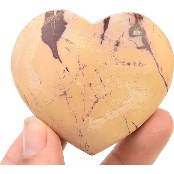 Přírodní kámen Hladké srdce z jaspisu 96g (Maroko)
