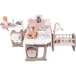 Domeček pro panenku Large Doll's Play Center Natur D'Amour Baby Nurse Smoby trojkřídlý s 23 doplňky (kuchyňka, koupelna, ložnice)