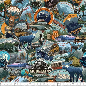 Zakázkový tisk, softshell, kočárkovina... Wild life odznaky Látky k tisku: Microfirba