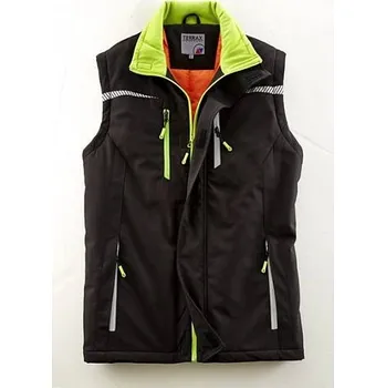 Dámská vesta Softshellová vesta s kontrastními doplňky Terrax 30317, černo- limetková J2263/2244