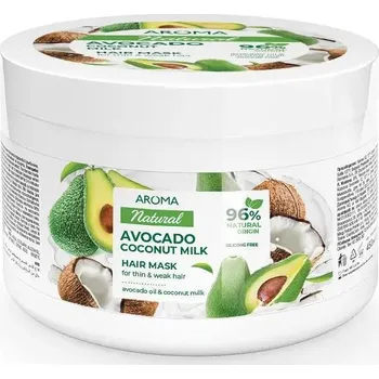 Vlasová regenerace Maska na jemné a slabé vlasy Avokádo a kokosové mléko Aroma 450 ml