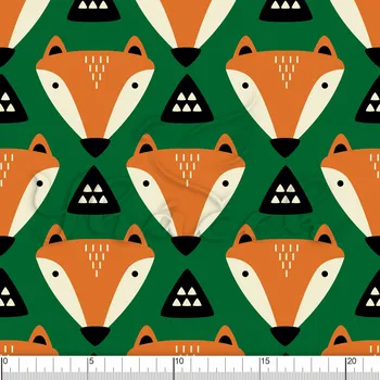 Fleece antipiling, Lišky na zelené