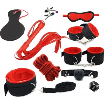 LOLO BDSM sada 10ti dílná černočervená