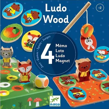 Desková hra Djeco | Ludo Wood - Set her 4 v 1