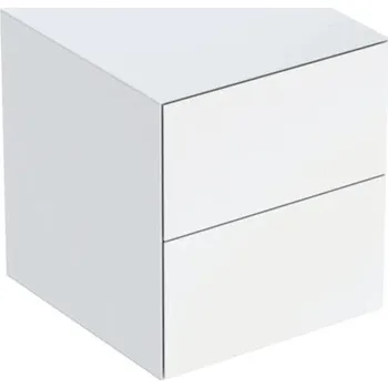 Koupelnový nábytek Geberit One boční skříňka se dvěma zásuvkami, 45x47x49,2 cm, lakovaná s vysokým leskem, bílá (505.077.00.1)