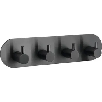 Věšák Lišta s háčky form&style k nalepení 4 háčky kulatá grafit