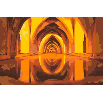 Malování podle čísel - Hrad Alcázar, Segovia 3 Velikost: 40x60cm, Rámování: Pouze srolované plátno