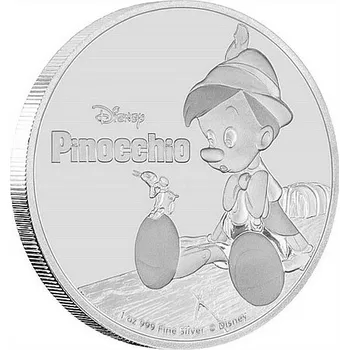 DISNEY CLASSIC PINOKIO coin NIUE Disney Classic Pinocchio - 1 oz stříbrná mince