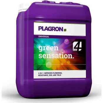 Hnojivo Plagron Green Sensation 10L, květový booster (Green Sensation - květový stimulátor (zelená senzace),zaručuje vyšší výnos, vyšší produkce cukrů a aktivních látek ve finálním produktu. Objem: 10L.)