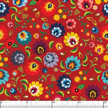 Fleece antipiling, Folklor červený