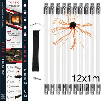 Čistič komínů Turbo Premium rotační kartáče na čištění komínů 12 x 100 cm
