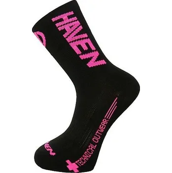 Dámské cyklistické tretry Ponožky HAVEN Lite Long black/pink - 2 páry - 10 - 12