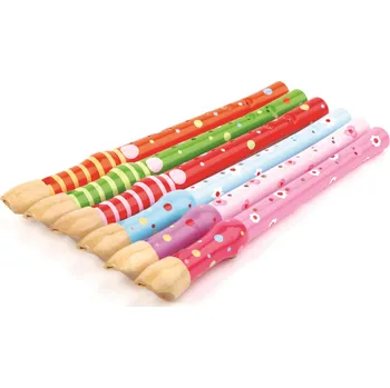 Dřevěná hračka Tidlo Dřevěná flétna 1ks oranžová