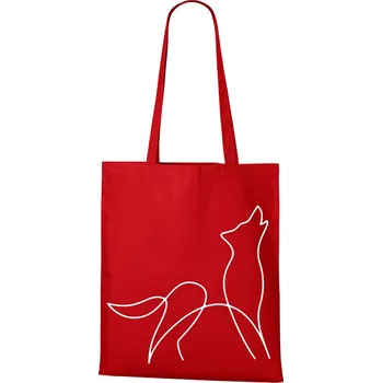 Plátěná taška s potiskem vlka, Barva Červená, Velikost 40×45 cm, Canvas Nákupní taška Bezvatriko.cz 1516