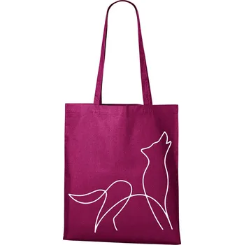 Plátěná taška s potiskem vlka, Barva Purpurová, Velikost 40×45 cm, Canvas Nákupní taška Bezvatriko.cz 1516