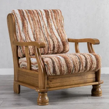 Napínací potah decoDoma napínací potah na křeslo bielastický OCEANO NOVÉ cihlové křeslo s dřevěnými rukojeťmi (š. 40 - 70 cm)