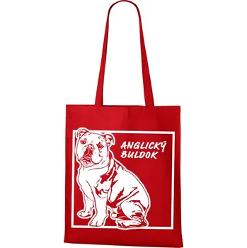 Plátěná taška Anglický buldok, Barva Červená, Velikost 40×45 cm, Canvas Nákupní taška Bezvatriko.cz 1150