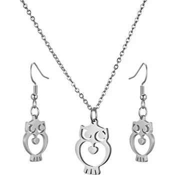 Souprava šperků Sada náušnic a přívěsku - Sovy