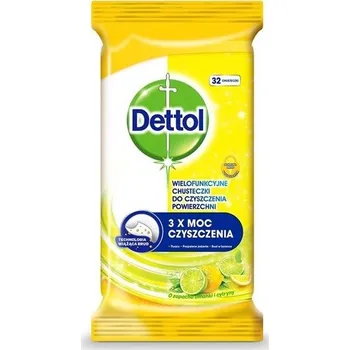 Dettol Antibakteriální vlhčené ubrousky citron a limeta 32 ks