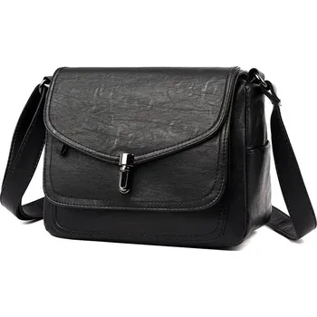 Kabelka Retro crossbody s kapsami Barva: Černá, Velikost: 24cm x 11cm x 17cm