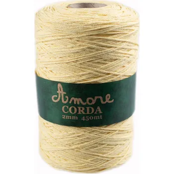 Příze Borgo de Pazzi Amore CORDA 2mm Vanilková 120 (Špagátová příze Amore CORDA 2mm 120)