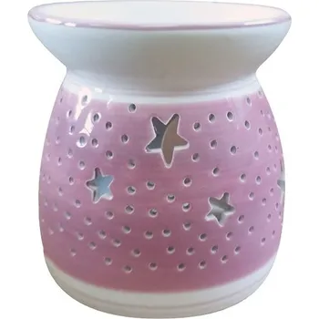 Aromalampa keramická s hvězdami 11 cm, růžová