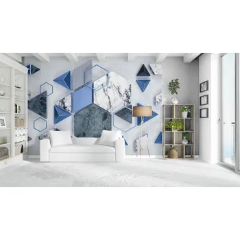 Tapeta Malvis ® Tapeta 3D modrá struktura Vel. (šířka x výška): 144 x 105 cm