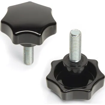 Šroub Šroub hvězdicový se sedmi vrcholy odlehčený, ø40mm, M6, 20mm, Duroplast, černá