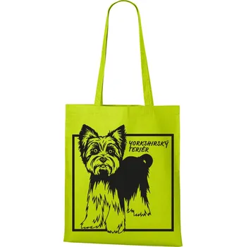 Plátěná taška Yorkšírsky teriér, Barva Limetková, Velikost 40×45 cm, Canvas Nákupní taška Bezvatriko.cz 1012 - DTF/DTG